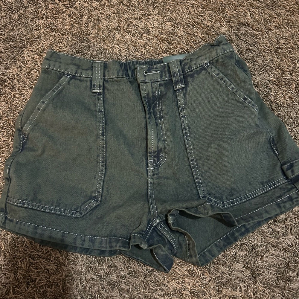 NEW green denim shorts